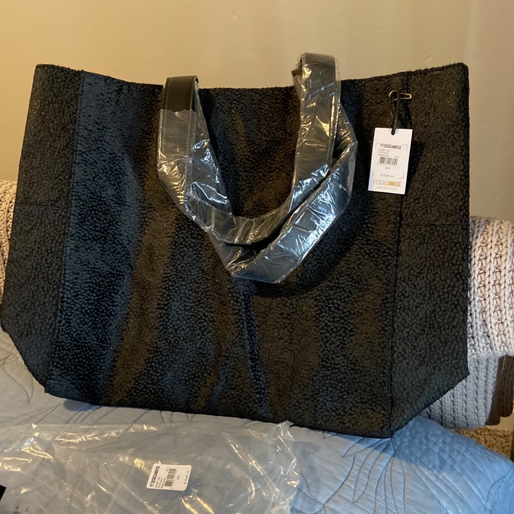 Amuse Society black travel tote